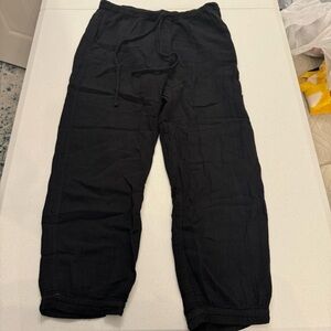 Black linen beach pants